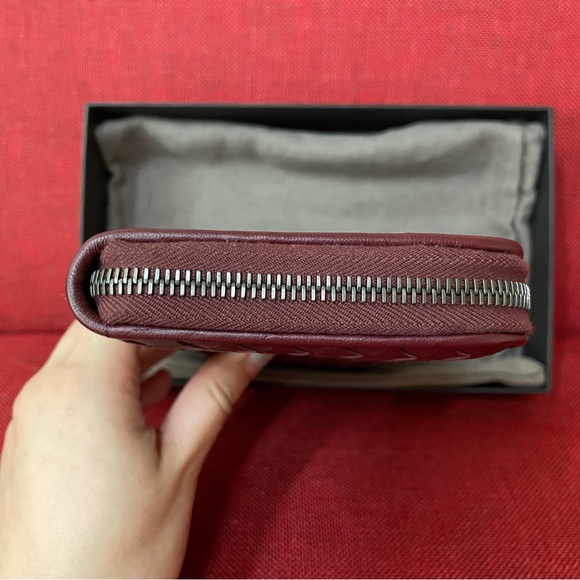New Bottega Veneta Intrecciato Long Wallet Burgundy - Picture 9 of 13